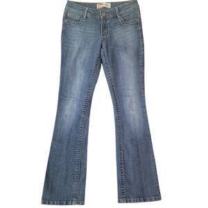 LEI Jeans Womens Ashley Boot Cut Slim Low Rise Blue Stretch VTG 90s Y2K 26x30